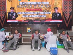 Gelar Donor Darah Hari Bhayangkara Ke 77, Polda Sulsel Kumpulkan 422 Kantong Darah