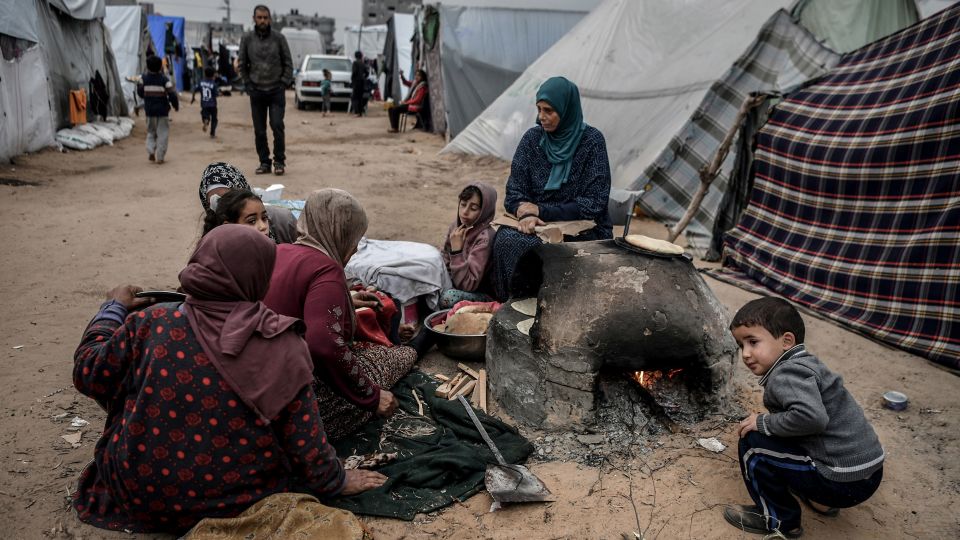 Tenda pengungsian warga Palestina di Rafah