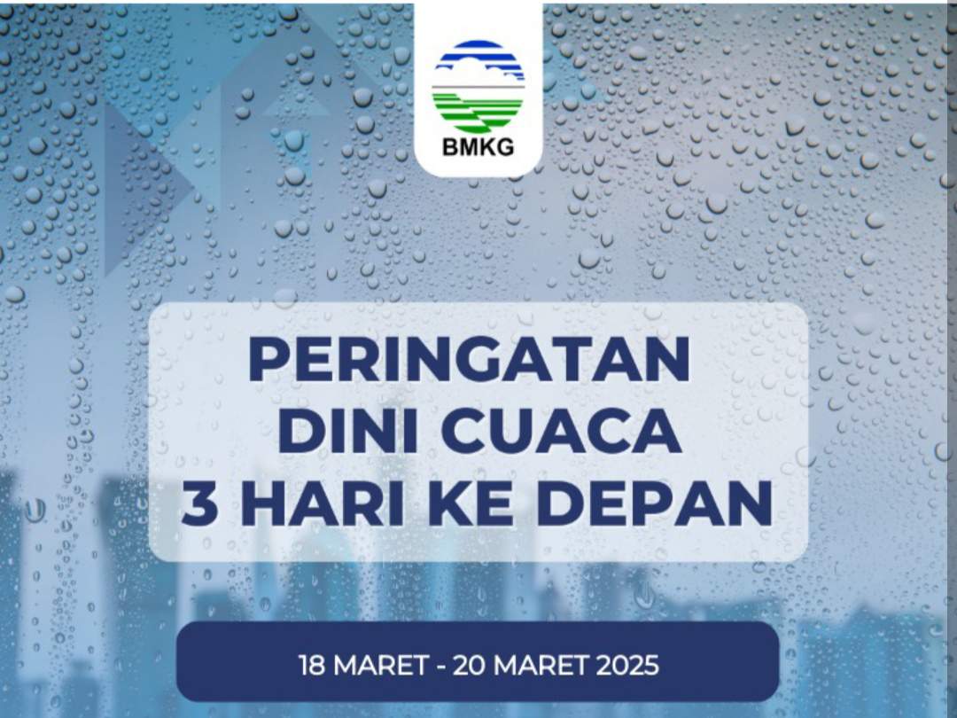 Peringatan dini cuaca 3 hari ke depan