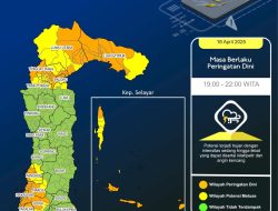 Info BMKG : Malam ini Sebagian Besar Wilayah di Sulsel Hujan