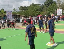Kontingen Gowa Versus Pangkep di Final Sepak Takraw Porseni PGRI