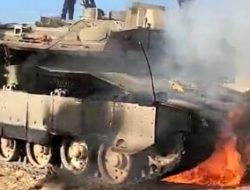 Tank Israel Hancur Dihantam Roket Hamas