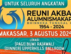 Ribuan Alumni SMAKARA Angkatan 1954-2024 Akan Berkumpul di Makassar