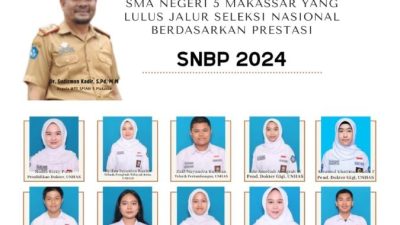 Sebanyak 61 Siswa dan Siswi SMA Negeri 5 Makassar Lolos SNBP Tahun 2024