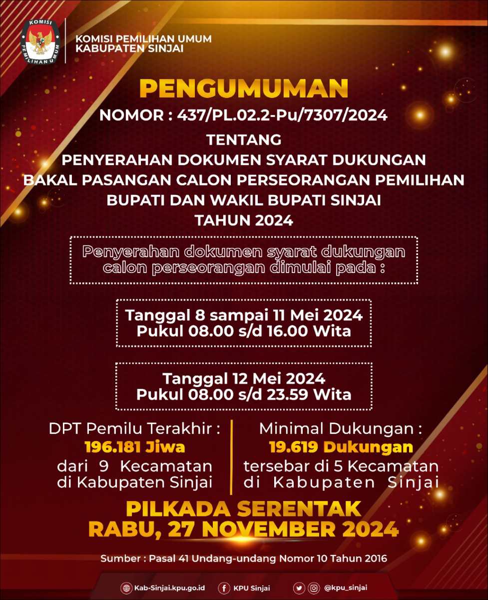 Pengumuman KPU Sinjai