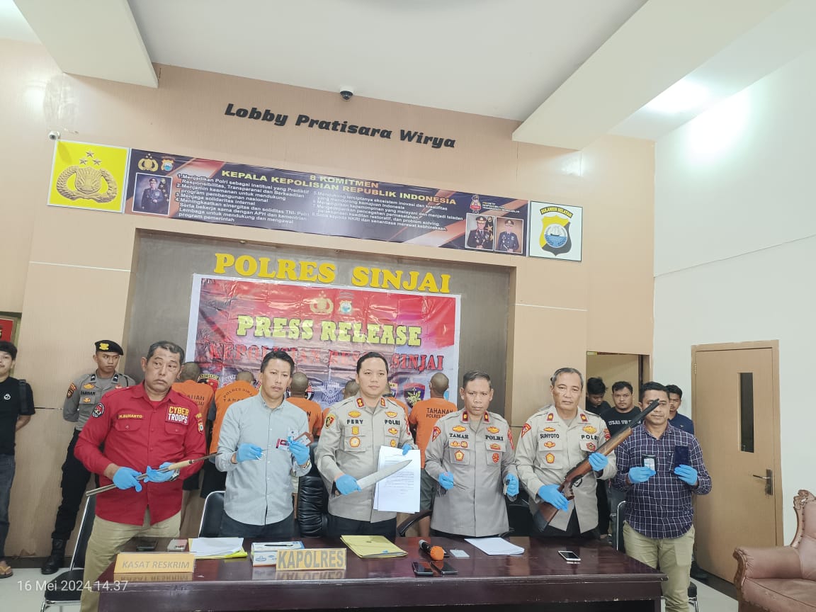 Sindikat pemerasan, pengancaman, kekerasan dan penipuan berkedok debt colector dibekuk Kepolisian Resort (Polres) Sinjai.