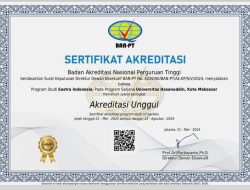 Sastra Indonesia FIB Unhas Raih Akreditasi Unggul