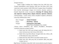 Catat! Disdik Sulsel Lakukan Verifikasi dan Validasi Data Non ASN