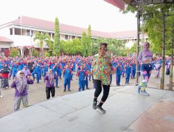Hari Keempat Kegiatan P5 SMKN 2 Makassar, Gelar Senam Bersama
