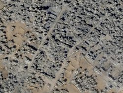 Citra Satelit Tunjukkan Area Pemukiman Gaza Utara Hancur