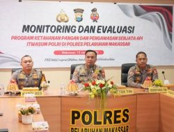 Tim Monev Mabes Polri Tinjau Ketahanan Pangan dan Pengawasan Senpi di Polres Pelabuhan Makassar