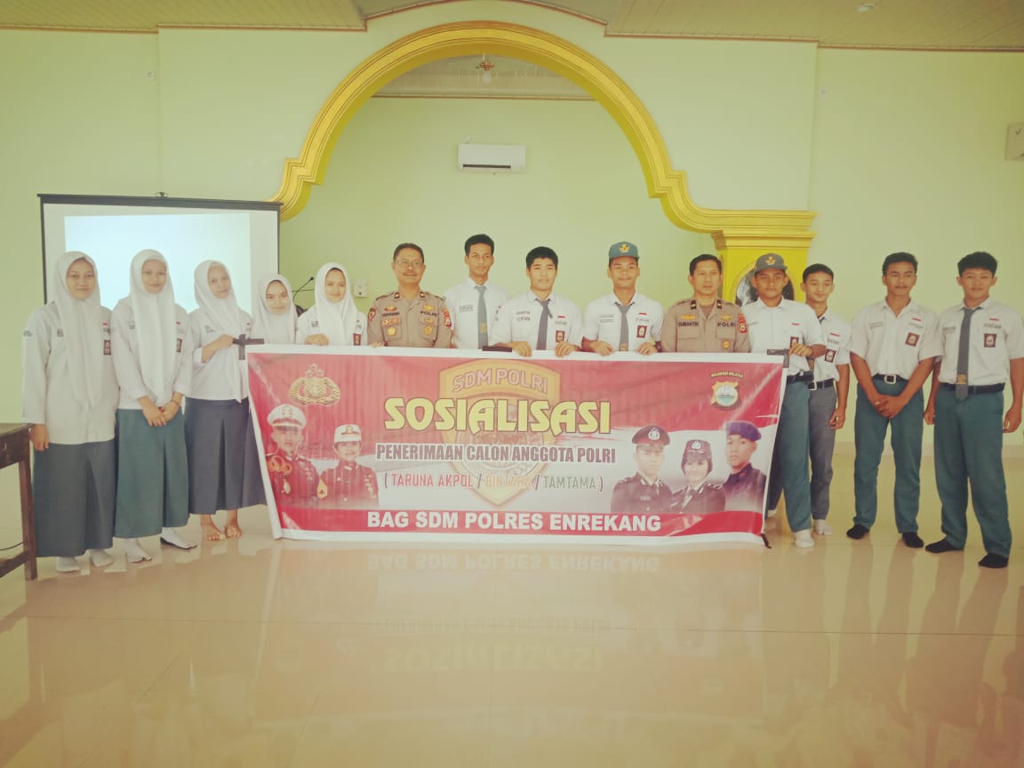 Kabag SDM Polres Enrekang Kompol Fatahuddin Burhanuddin SH M.Hum mengadakan sosialisasi penerimaan anggota Polri tahun 2025, Rabu (19/2/2025).