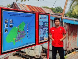 Mahasiswa KKNT P. Persatuan Buat Peta Denah Dusun