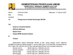 Penting! Bendungan Bili-Bili Status Waspada
