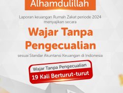 Rekor! Rumah Zakat Raih WTP 19 Kali Berturut-turut