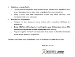 Disdik Sulsel Minta ASN/Non ASN Buat Laporan WFA