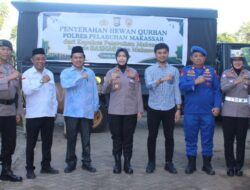 Kapolres Pelabuhan Serahkan 7 Sapi Kurban ke BAZNAS Makassar