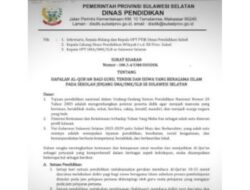 Surat Edaran Disdik Sulsel: Wajib Setor Hafalan Alquran Bagi Guru, Tendik dan Siswa Beragama Islam