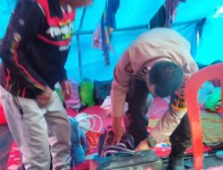 Bhabinkamtibmas Gantarang Kumpulkan Baju Bekas Bantu Korban Kebakaran