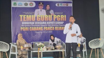 PGRI Cabang Panca Rijang Gelar Temu Guru Dihadiri Bupati dan Wakil Bupati Sidrap