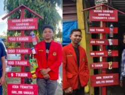 Mahasiswa KKN Unhas di Tamalanrea Indah Buat Plang Edukasi Lamanya Sampah Anorganik Terurai