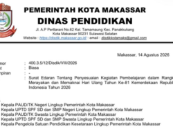 Disdik Makassar Liburkan Murid TK, SD, dan SMP pada 18 Agustus 2026