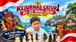 Daffa Alfarabi Wakili Sulsel Kategori Under-13 di Kejurnas Catur ke-51 Tahun 2026 di Serang, Banten